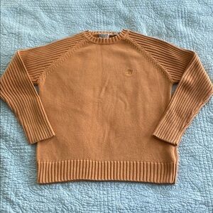 Timberland Yellow Crewneck Sweater with Ribbed Accents